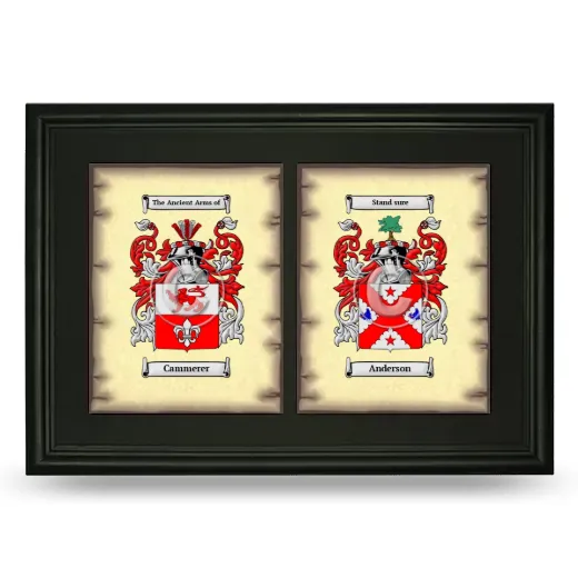Double Coat of Arms Framed - Black
