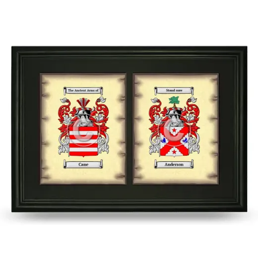 Double Coat of Arms Framed - Black
