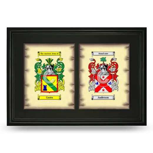 Double Coat of Arms Framed - Black