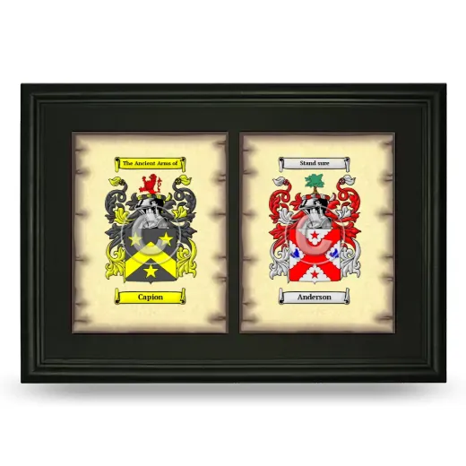 Double Coat of Arms Framed - Black