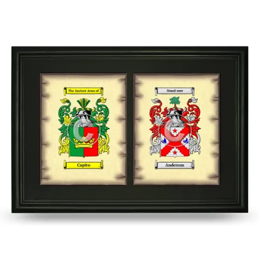 Double Coat of Arms Framed - Black