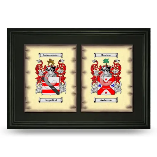 Double Coat of Arms Framed - Black