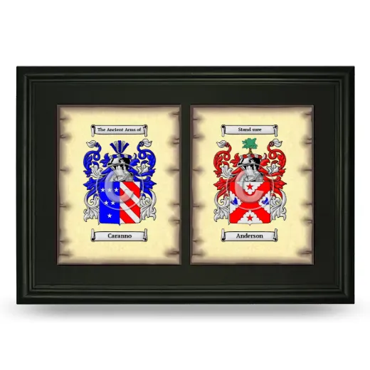 Double Coat of Arms Framed - Black