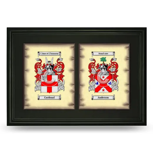 Double Coat of Arms Framed - Black