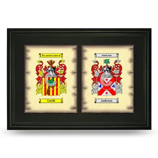 Double Coat of Arms Framed - Black