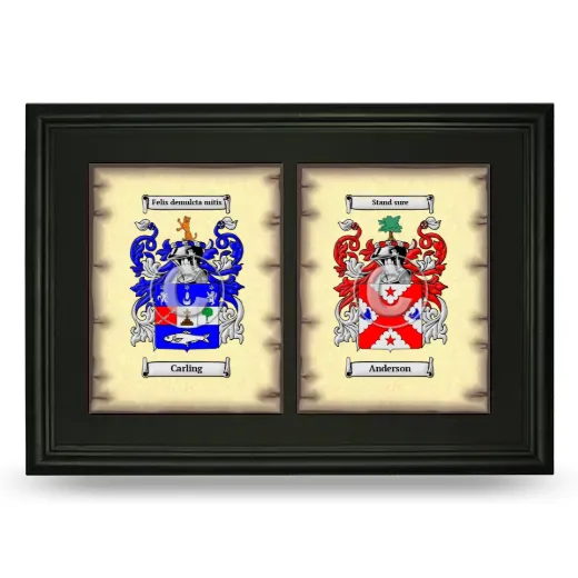 Double Coat of Arms Framed - Black