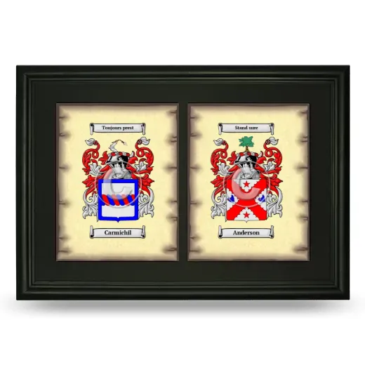 Double Coat of Arms Framed - Black