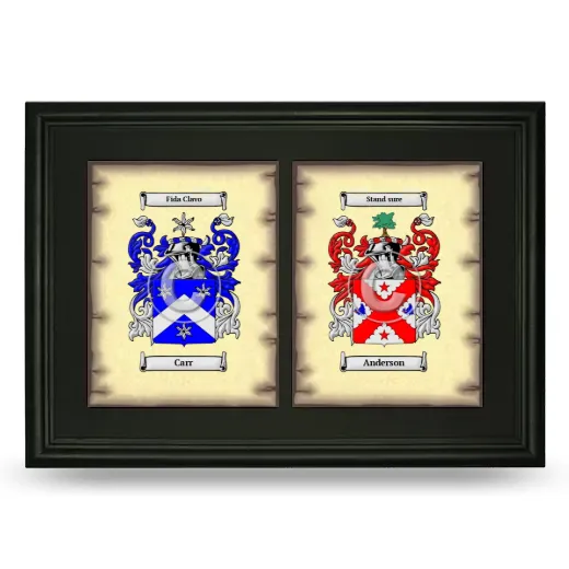 Double Coat of Arms Framed - Black