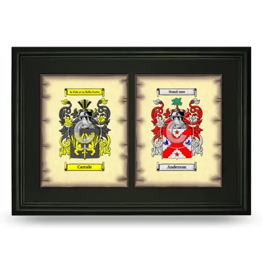 Double Coat of Arms Framed - Black