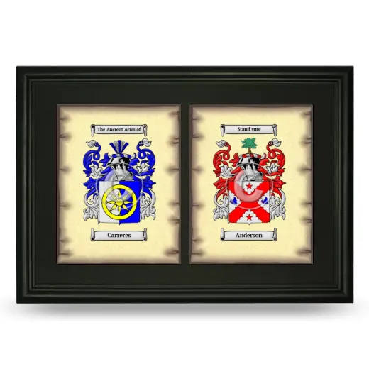 Double Coat of Arms Framed - Black