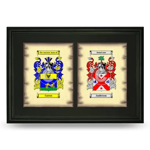 Double Coat of Arms Framed - Black