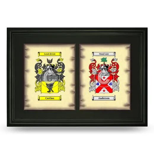 Double Coat of Arms Framed - Black