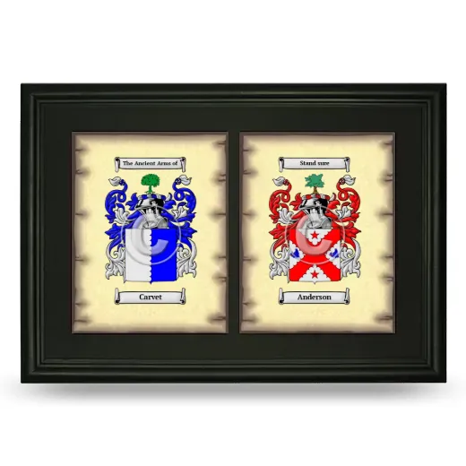 Double Coat of Arms Framed - Black