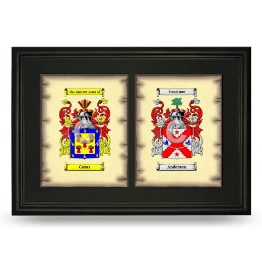 Double Coat of Arms Framed - Black