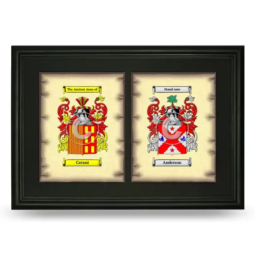 Double Coat of Arms Framed - Black