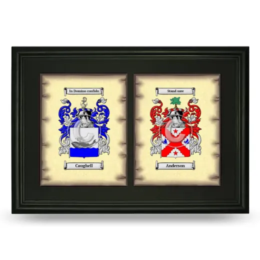 Double Coat of Arms Framed - Black