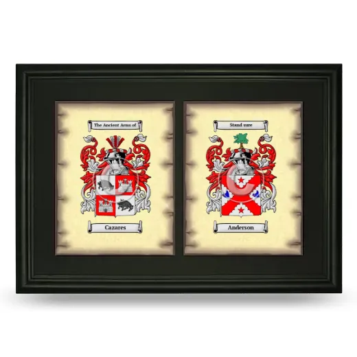 Double Coat of Arms Framed - Black