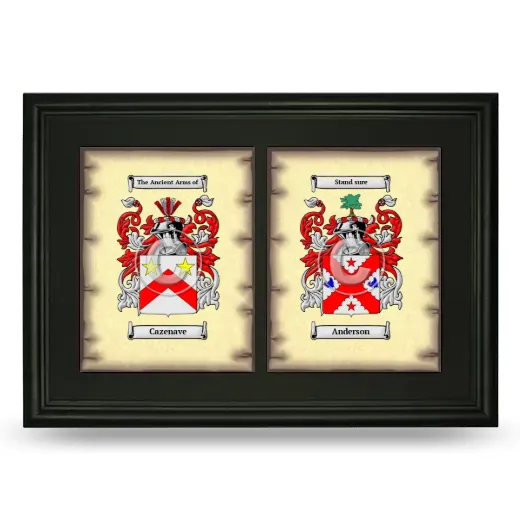 Double Coat of Arms Framed - Black