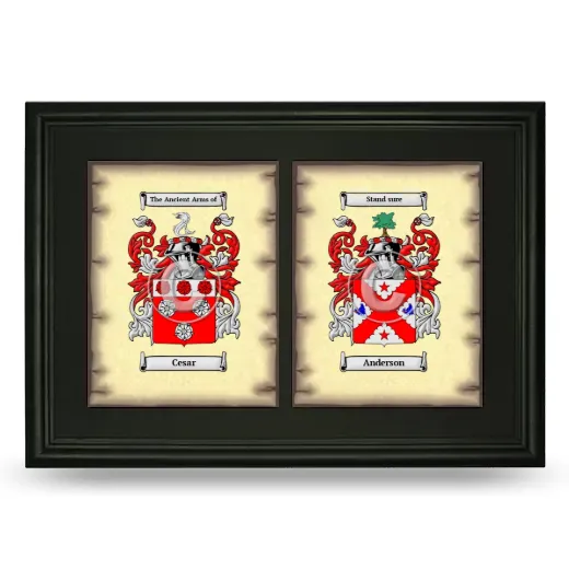 Double Coat of Arms Framed - Black