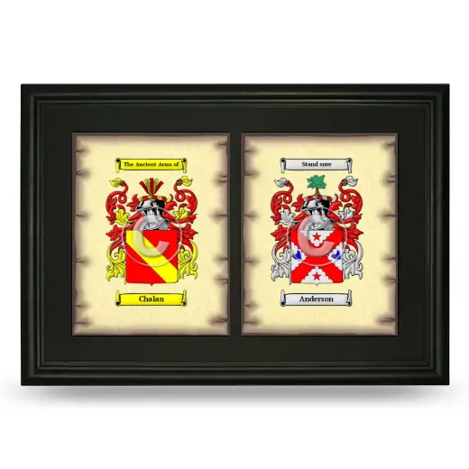 Double Coat of Arms Framed - Black