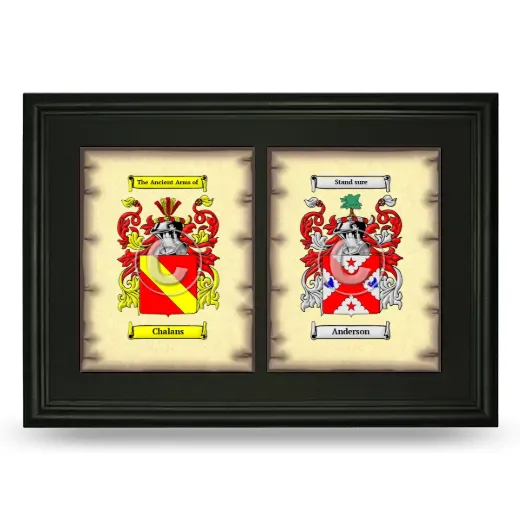 Double Coat of Arms Framed - Black