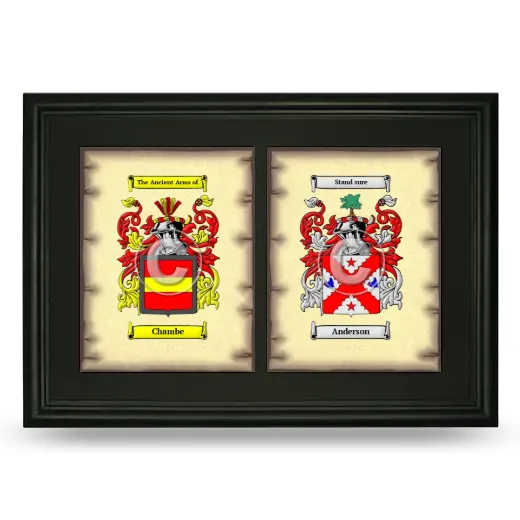 Double Coat of Arms Framed - Black
