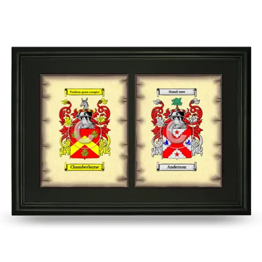 Double Coat of Arms Framed - Black