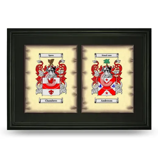 Double Coat of Arms Framed - Black