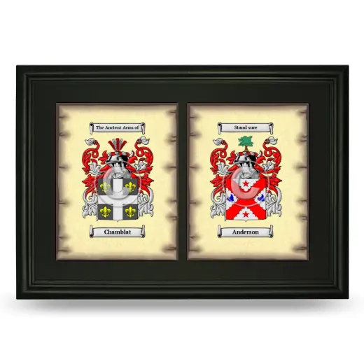 Double Coat of Arms Framed - Black