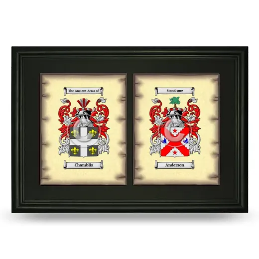 Double Coat of Arms Framed - Black