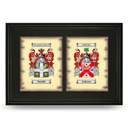 Double Coat of Arms Framed - Black