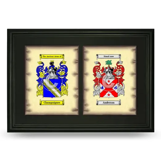 Double Coat of Arms Framed - Black
