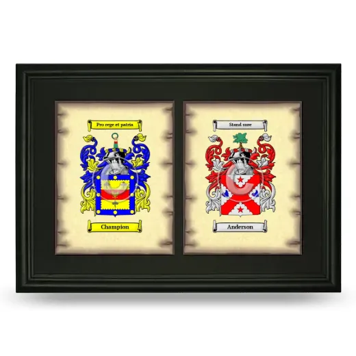 Double Coat of Arms Framed - Black