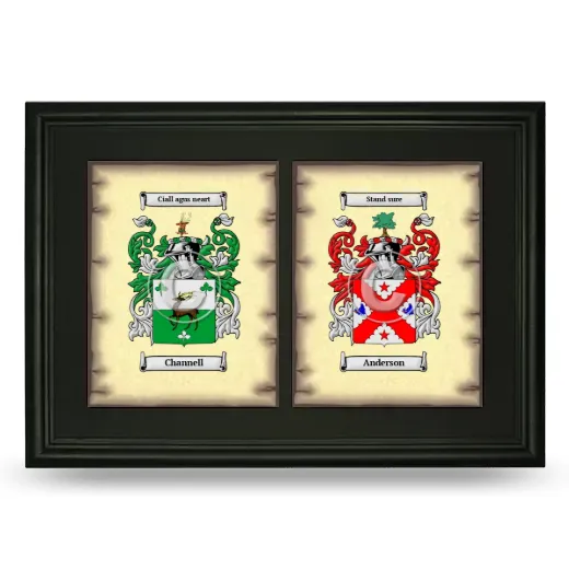 Double Coat of Arms Framed - Black