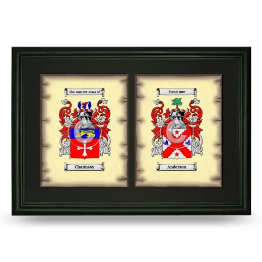 Double Coat of Arms Framed - Black