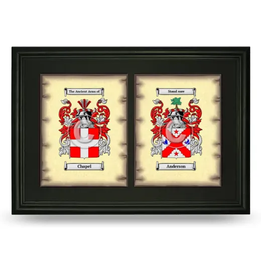 Double Coat of Arms Framed - Black
