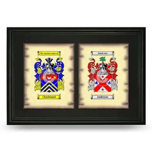 Double Coat of Arms Framed - Black