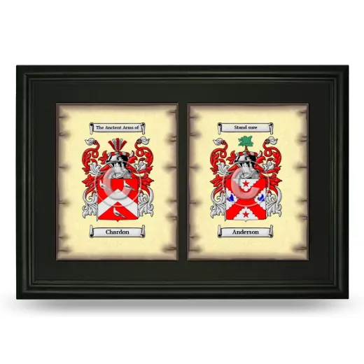Double Coat of Arms Framed - Black