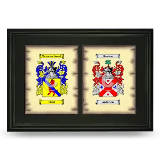 Double Coat of Arms Framed - Black