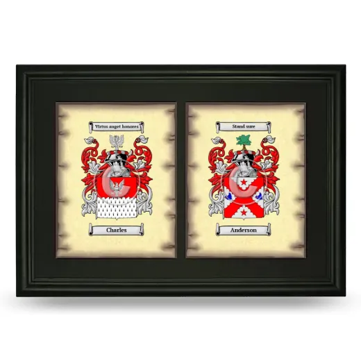Double Coat of Arms Framed - Black