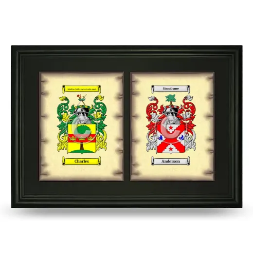 Double Coat of Arms Framed - Black