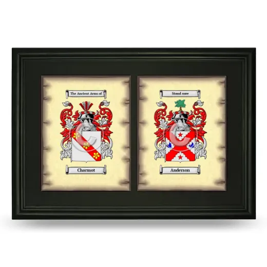 Double Coat of Arms Framed - Black