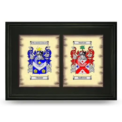 Double Coat of Arms Framed - Black