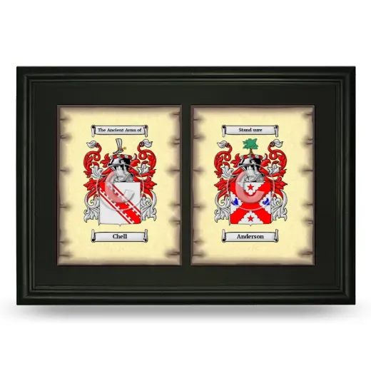 Double Coat of Arms Framed - Black