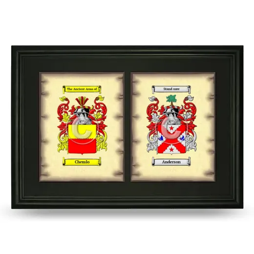 Double Coat of Arms Framed - Black
