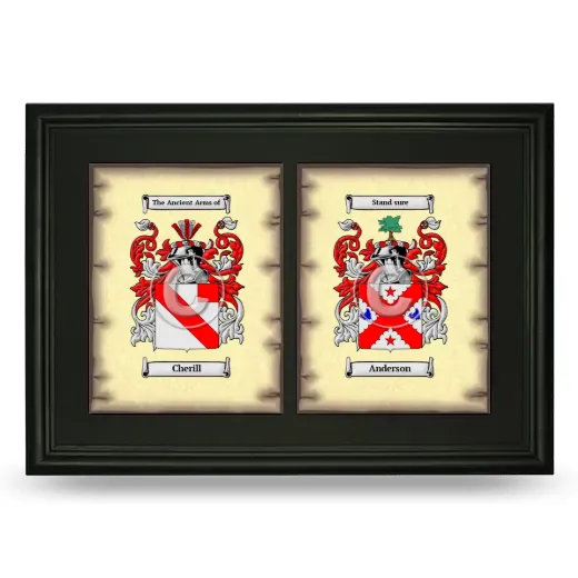 Double Coat of Arms Framed - Black