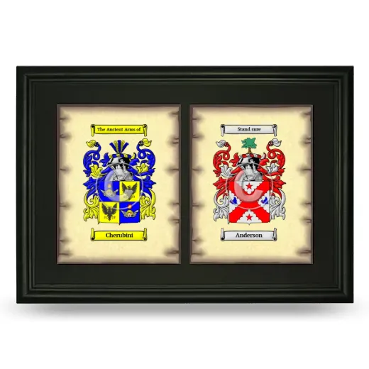 Double Coat of Arms Framed - Black