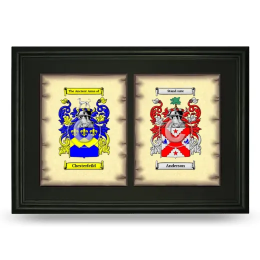 Double Coat of Arms Framed - Black