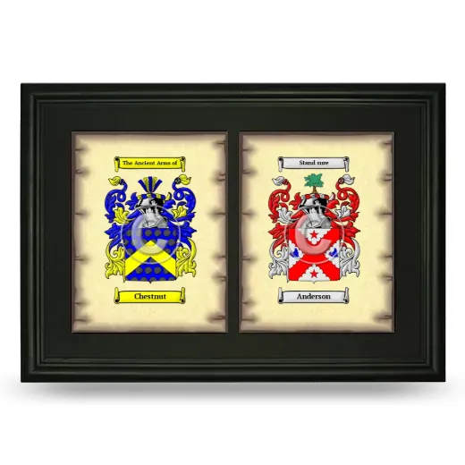 Double Coat of Arms Framed - Black