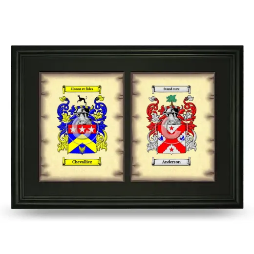 Double Coat of Arms Framed - Black